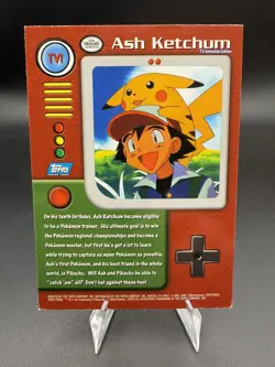 Ash Ketchum #TV1 - Pokemon Topps TV Animation Pokemon Card - Image 2