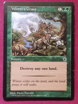 Magic The Gathering PORTAL WINTER'S GRASP green card MTG - Image 1