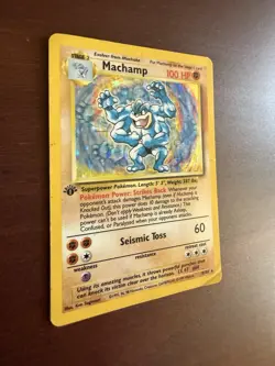 Machamp 8/102 1st Edition Holo Rare – Base Set – WOTC 1999 Pokemon Card – DMG - Image 2