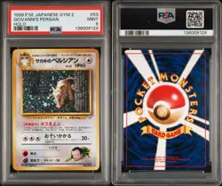 PSA 9 Giovanni’s Persian Holo 1999 Japanese Gym 2 #53 Pokemon Card - Image 3