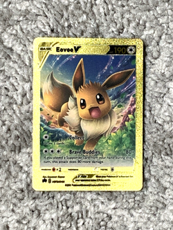 Eevee V HP190 Collect Blackstar Promo Gold Foil Fan Art Display Card NM! - Image 1
