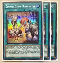 Yugioh! 3x Clown Crew Rehearsal BLZD-EN059 Super Rare 1st Ed NM - Image 1