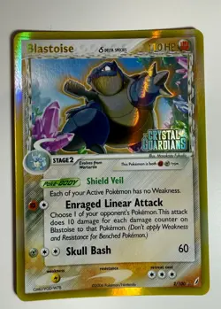 Pokemon TCG Card STAMPED Blastoise Rev Holo Crystal Guardian 2/100 NM 2006 Delt - Image 1