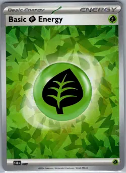 Basic Grass Energy (Cracked Ice Holo) 009 Scarlet & Violet - Pokemon Card - NM - Image 1