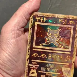Vintage Ancient Mew Holo Pokemon Card WOTC 2 Swirls Creases MP - Image 3