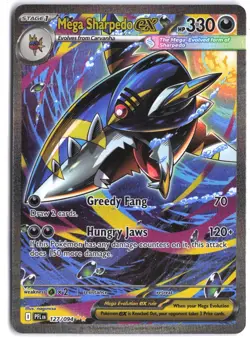 Mega Sharpedo ex 127/094 Special Illustration Rare Phantasmal Flames Pokemon - Image 1