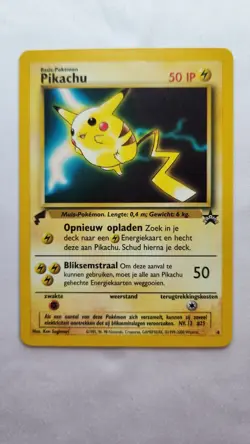 2000 Pokemon World Collection Lightning Pikachu (Dutch) Gold Tail Stamp NM - Image 1