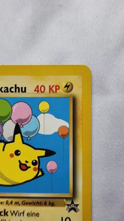 2000 Pokemon Pikachu World Collection Flying Pikachu (German) Gold Tail Stamp NM - Image 4