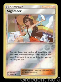 Sightseer 189/214 Uncommon Lost Thunder Pokemon Reverse Holo Near Mint - Image 1