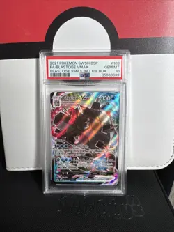 Pokemon SWSH103 Blastoise VMAX Battle Box Black Star Promo Card PSA 10 Holo 2021 - Image 1