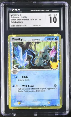2021 Pokemon Celebrations Mimikyu #SWSH136 CGC 10 - Image 1