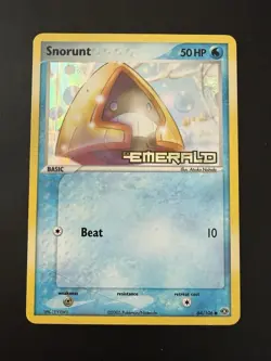 Pokemon TCG EX Emerald Snorunt 64/106 Stamped Reverse Holo*Print / Finish Error - Image 1