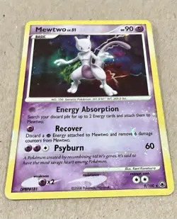 Mewtwo Lv.51 HP 9/100 - Holo Bleed Error - Majestic Dawn 🏝 Pokemon 2008 - Image 3
