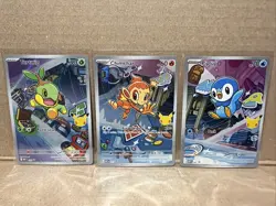 Pokemon 30th Anniversary First Partner Promo Trio Set: Turtwig, Chimchar, Pinlup - Image 1