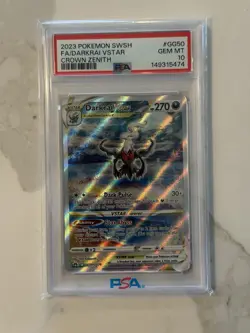 2023 POKEMON SWORD & SHIELD CROWN ZENITH #GG50 FULL ART/DARKRAI VSTAR PSA 10 - Image 1
