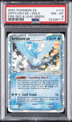 2004 POKEMON EX FIRE RED & LEAF GREEN #114 ARTICUNO EX-HOLO PSA 8 - Image 1