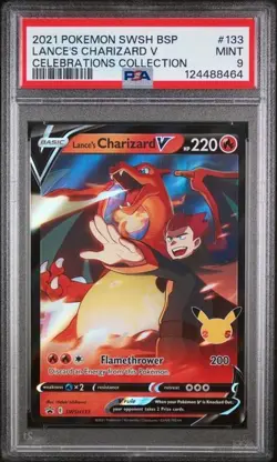 2021 POKEMON SWSH PROMO CELEBRATIONS COLLECTION LANCE'S CHARIZARD V PSA 9 - Image 1