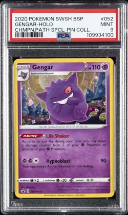2020 POKEMON SWSH BLACK STAR PROMO #052 GENGAR-HOLO PSA 9 - Image 1