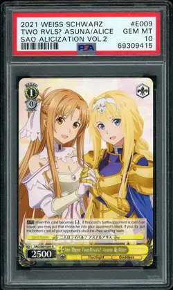 2021 Weiss Schwarz SAO Alicization Vol 2 Two Rivals Asuna Alice PSA 10 GEM MINT - Image 1
