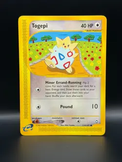 Togepi 114/147 Common Non Holo Aquapolis Pokemon Card - Image 1