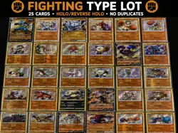 Pokemon Fighting Type Lot 25 Cards Holo/Reverse Holo No Duplicates Deck Builder - Image 1