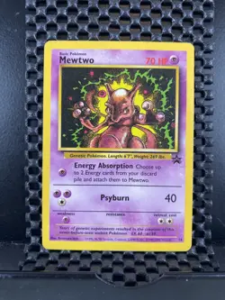 NM/LP NEAR MINT Mewtwo #14 Black Star Promo Pokemon Card WOTC 2000 Vintage Movie - Image 1