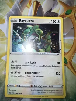 Pokemon TCG Rayquaza - SWSH029 Sword & Shield Black Star Promo NM DOUBLE SWIRL - Image 1
