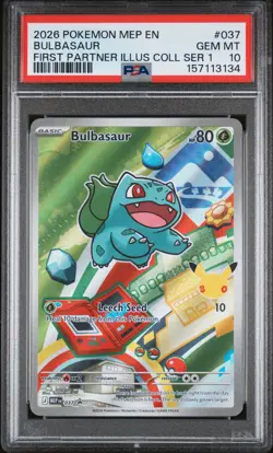 Bulbasaur 037 - Pokemon First Partner Illustration Series 1 Promo - PSA 10 - Image 1