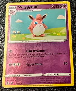 Wigglytuff 111/264 VLP Reverse Holo Cute Peach Asako Ito Crochet Art Pokemon! - Image 1