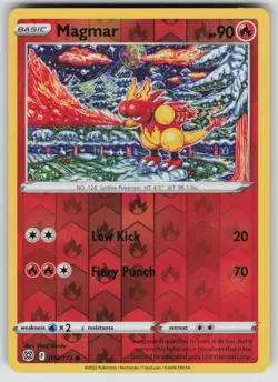 MAGMAR 019/172 COMMON BRILLIANT STARS POKEMON REVERSE HOLO NEAR MINT - Image 1