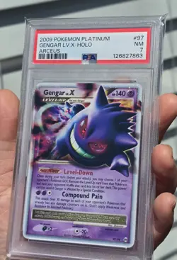 PSA 7 Gengar Lv.X 2009 Platinum Arceus Holo #97 🔥 Vintage English Pokemon TCG - Image 2