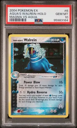 2004 POKEMON EX TEAM MAGMA VS TEAM AQUA #6 TEAM AQUA'S WALREIN-HOLO PSA 10 - Image 1