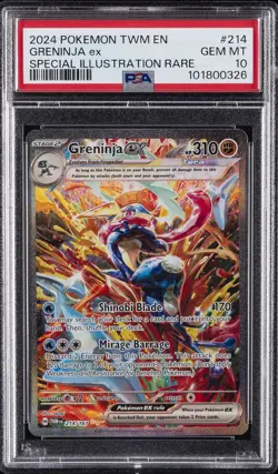 2024 POKEMON TWM EN-TWILIGHT MASQUERADE #214 GRENINJA EX PSA 10 - Image 1