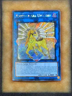 Yugioh Knightmare Unicorn RA01-EN043 Platinum Secret Rare 1st Ed NM - Image 1