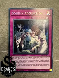Yugioh - Solemn Accusation - Secret Rare - BLZD-EN079 - 1st Edition - IN HAND - Image 1