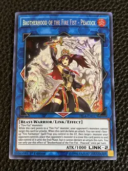 Brotherhood Of The Fire Fist - Peacock Yugioh 1st Edition Secret Rare - Image 1