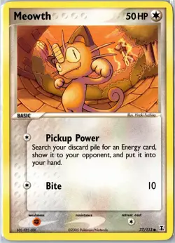 Pokemon Card - Meowth 77/113 Delta Species Common Moderately Played - Image 1