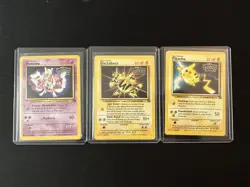 1999 Pokemon First Movie WB Promo 3 Card Lot Mewtwo #3 Electabuzz #2 Pikachu #4 - Image 1