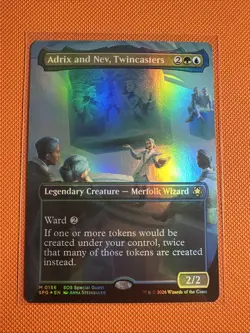 Adrix and Nev, Twincasters Borderless Foil M 156 - MTG Secrets of Strixhaven - Image 1