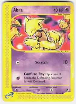 Abra 93/165 Common Expedition Base Set Pokemon Heavily Played - Image 2