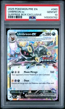 2025 POKEMON PRE EN-PRISMATIC EVOLUTIONS #060 UMBREON EX PSA 10 - Image 1