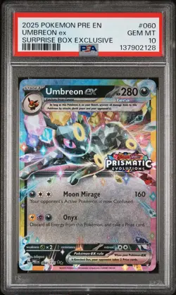 2025 POKEMON PRE EN-PRISMATIC EVOLUTIONS #060 UMBREON EX PSA 10 - Image 1