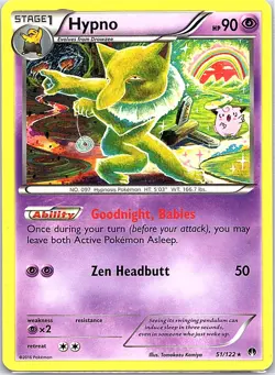 Hypno 51/122 Rare BREAKpoint Pokemon Lightly Played - Image 1