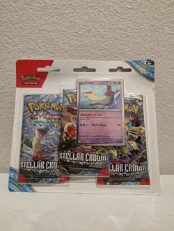 Pokemon TCG: Stellar Crown 3 Pack Blister - Latias Cosmos Holo - Factory Sealed - Image 1