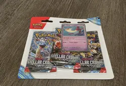 Pokemon TCG: Stellar Crown 3 Pack Blister - Latias Cosmos Holo - Factory Sealed - Image 3