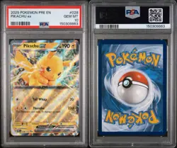 2025 POKEMON PRE EN-PRISMATIC EVOLUTIONS #028 PIKACHU EX PSA 10 - Image 3