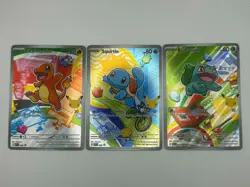 Pokemon First Partner Illustration Collection Series 1 Kanto Gen 1 Starters Set - Image 1