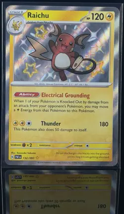 Pokemon TCG Raichu SV: Paldean Fates 132/091 Shiny Rare Holo Eng - Image 1