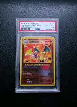 2016 POKEMON XY EVOLUTIONS #11 CHARIZARD-REVERSE FOIL PSA 10 - Image 1