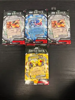 Lot Of 4 POKEMON TCG 2X Kangaskhan, Greninja, Ampharos EX BATTLE DECK SEALED - Image 1